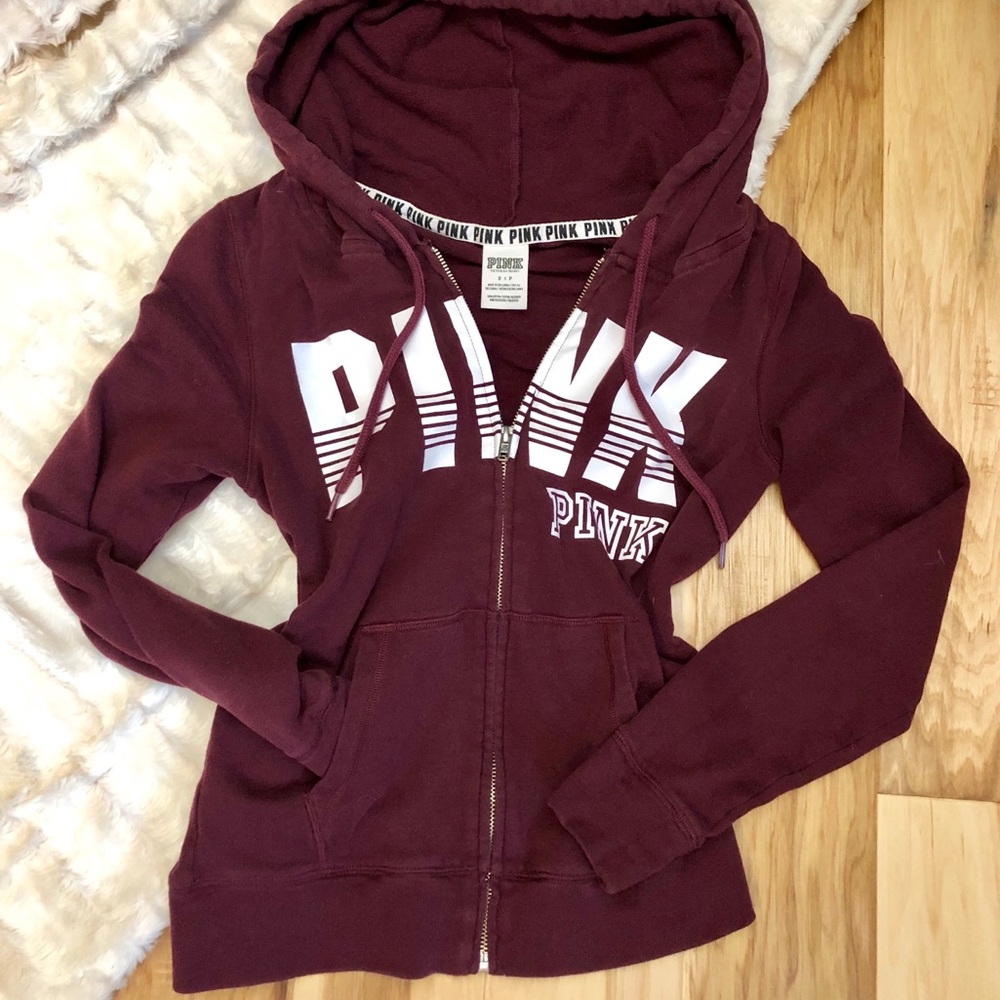 Maroon PINK zip up hoodie